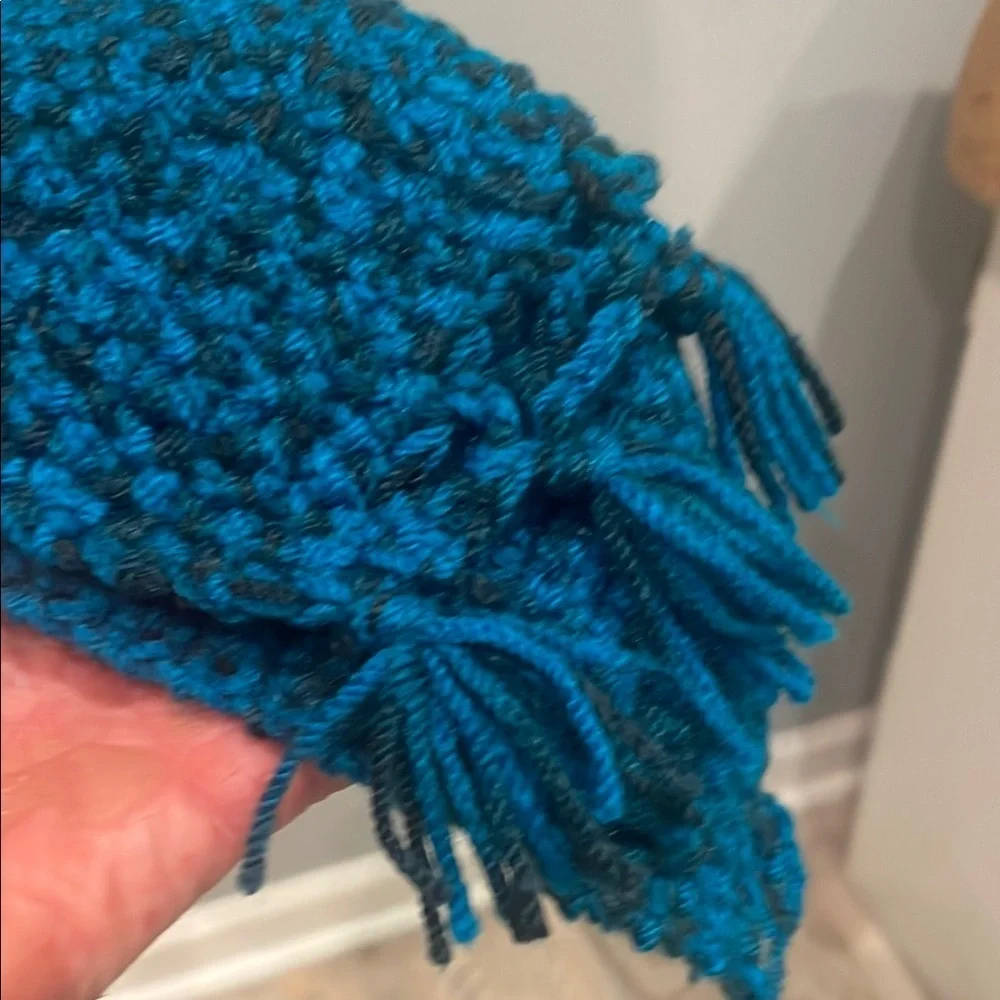 Blue and black Knit Scarf